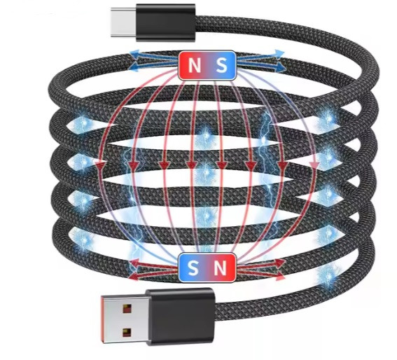 Кабель NN SN2 Magnetic Usb Type-C 1m 100W grey, фото 1