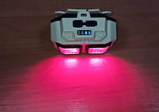 Яскравий лобовий ліхтар X-Balog (без сенсора) з червоним і білим світлом18650 IP44 Rablex 971 HX-816, фото 4