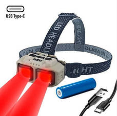 Яскравий лобовий ліхтар X-Balog (без сенсора) з червоним і білим світлом18650 IP44 Rablex 971 HX-816, фото 5