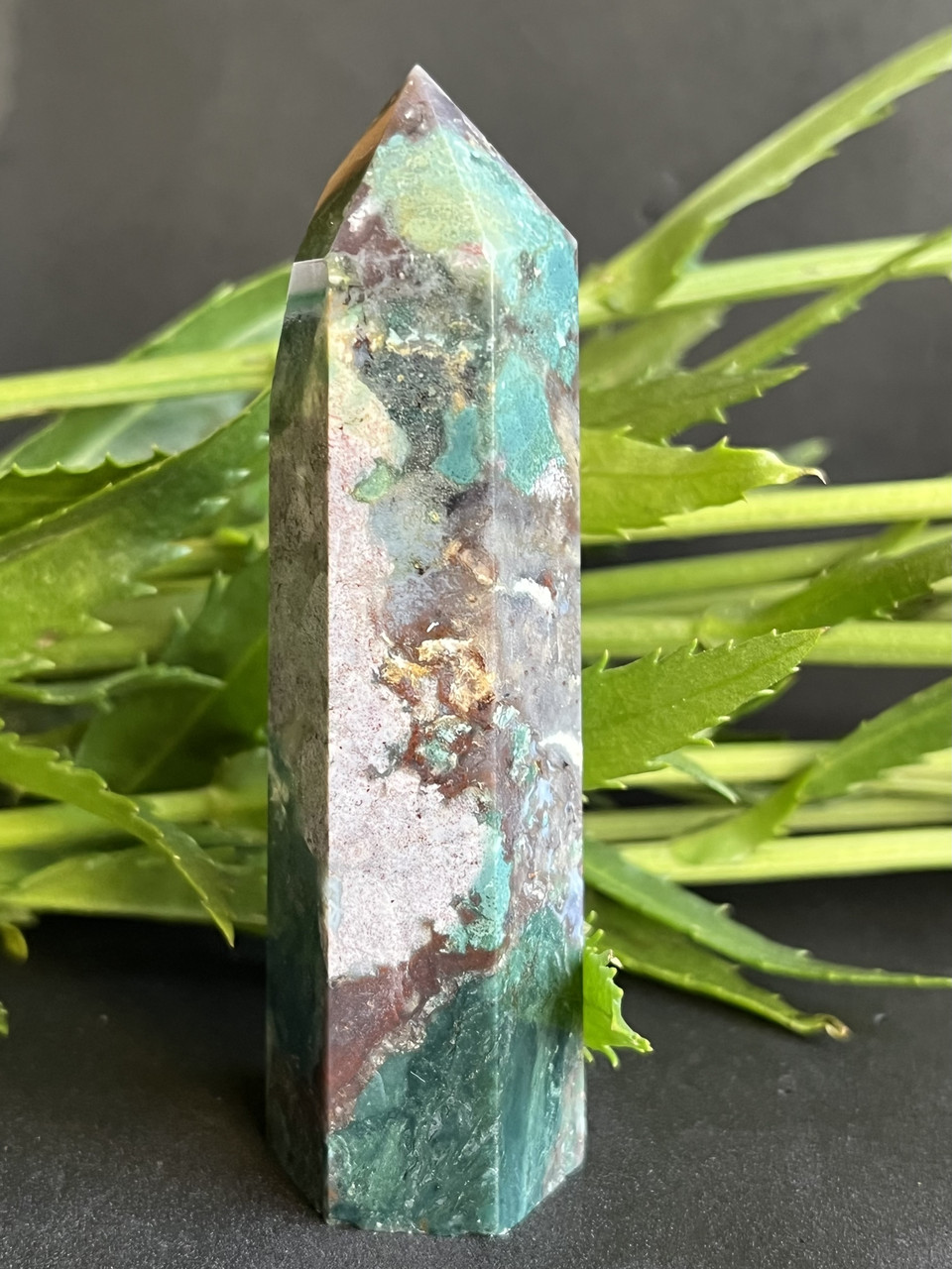 Яшма океанічна обеліск з натуральної яшми обеліск олівець з каменю яшма з океанічної яшми, фото 1