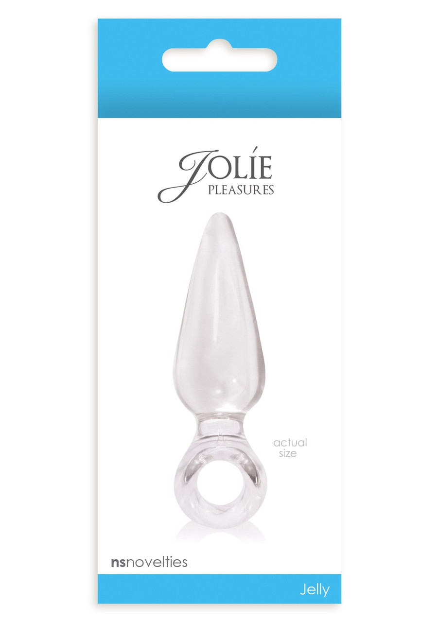 Анальна пробка із стоппером у вигляді кільця NS Novelties Jolie Pleasures Jelly Plug, прозорий, Mini, фото 1