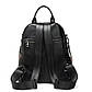 Шкіряний жіночий молодіжний рюкзак чорний на кожен день 94413, фото 7