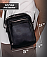 Чоловіча сумка-барсетка через плече шкіряна чорна з ручкою Tiding Bag M32432, фото 6