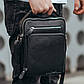 Чоловіча сумка-барсетка через плече шкіряна чорна з ручкою Tiding Bag M32432, фото 7