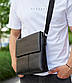 Чоловічий класичний месенджер через плече шкіряний чорний Tiding Bag 2862, фото 3