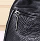 Рюкзак жіночий шкіряний з тичненням під рептилію чорний 34926, фото 8