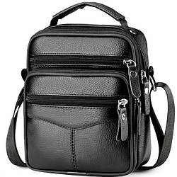 Чоловіча сумка-барсетка шкіряна чорна Tiding Bag 75003