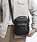 Чоловіча сумка-барсетка шкіряна чорна Tiding Bag 75003, фото 2