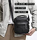 Чоловіча сумка-барсетка шкіряна чорна Tiding Bag 75003, фото 7