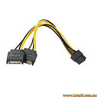 Перехідник розгалужувач 6 8 PIN 2x SATA PCIe кабель живлення подовжувач для відеокарти перехідник 8 пін для відеоадаптера GPU