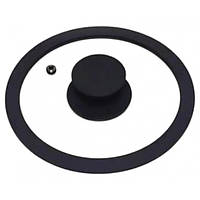 Скляна кришка із силіконовим обідком, 28 см