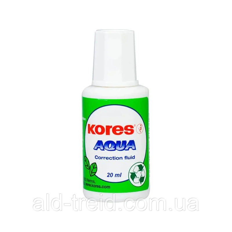 Коректор з пензликом на водній основі KORES 20 мл K69101, фото 1