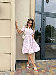 Літнє плаття міді з короткими рукавами та поясом із воланом на спідниці (р. 42-52) 2036061, фото 8