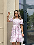 Літнє плаття міді з короткими рукавами та поясом із воланом на спідниці (р. 42-52) 2036061, фото 10