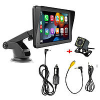 Автомобільний мультимедійний МР5-навігатор 7’’ з CarPlay / Android Auto та камерою заднього виду на присосці