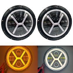 Оптіка Фари на ВАЗ 2101 2121-21213 Нива Уаз Газ Ваз. LED фара, Світлодіодна лід фара 7 дюймів (Stilmax) 2 ШТ