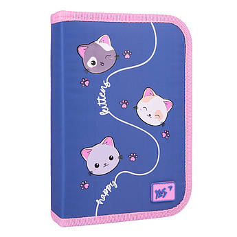Пенал твердий одинарний з двома клапанами Yes Mewo-Meow HP-04