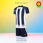 Футбольна форма для підлітків із коротким рукавом Europaw синя з білим якісна та комфортна тканина, фото 10