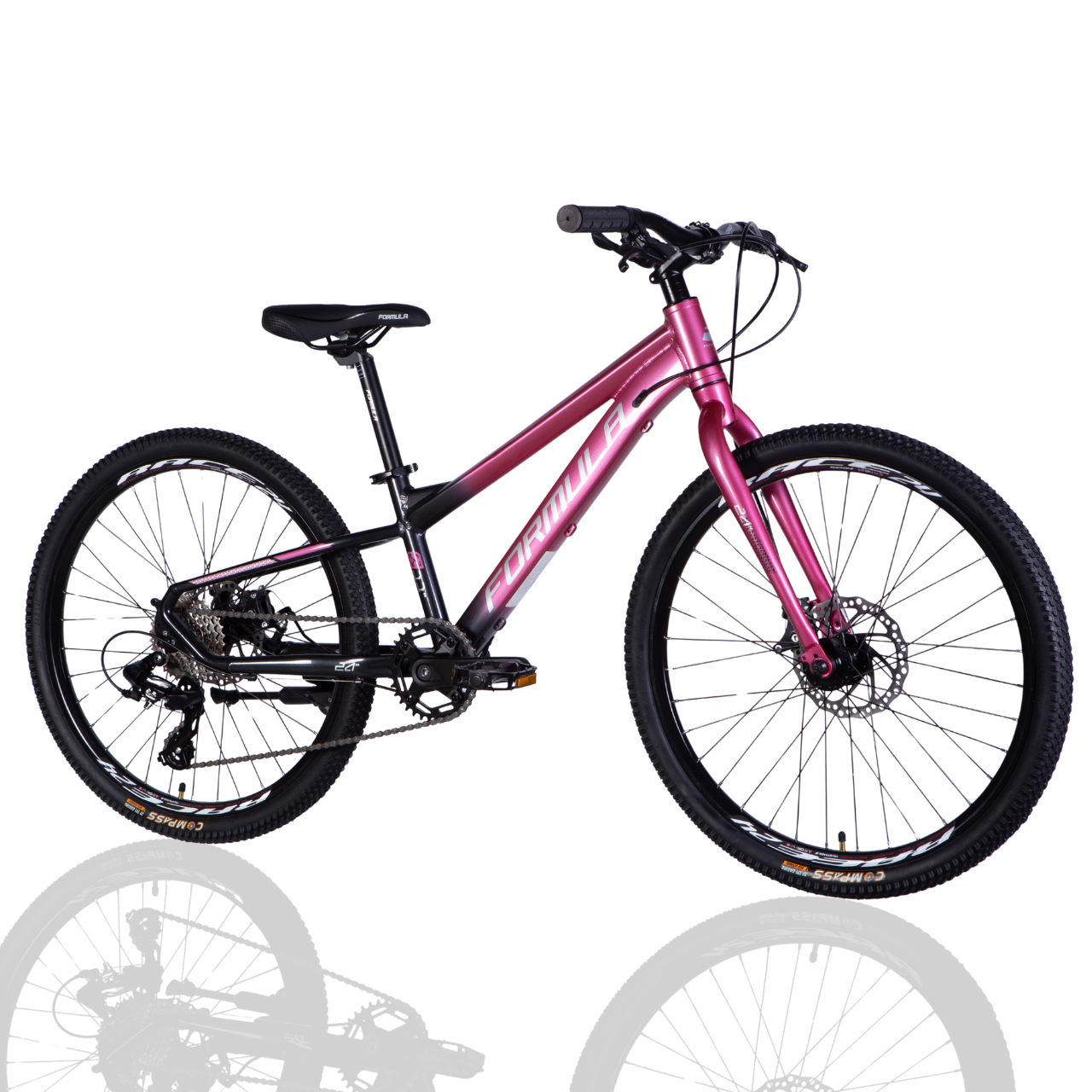 Велосипед підлітковий AL 24" Formula F-1 DD CS рама-11" рожево-чорний 2025