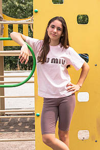 Підліткова футболка для дівчинки з принтом Miu Miu кулір