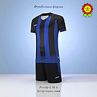 Футбольна форма для підлітків з коротким рукавом Europaw чорна з синім якісна та комфортна тканина, фото 10