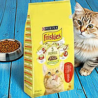 Корм сухий Friskies для котів, з яловичиною, куркою та овочами, 10 КГ
