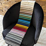 Інтер'єрний стілець КОМО зі спинкою з чорного велюру категорії топ на чорному прямокутному металевому каркасі, фото 3