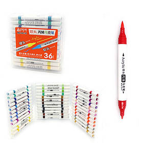 Набір акрил. скетчмаркерів двостор. Aodemei м'який+тверд., 36шт., plastic box