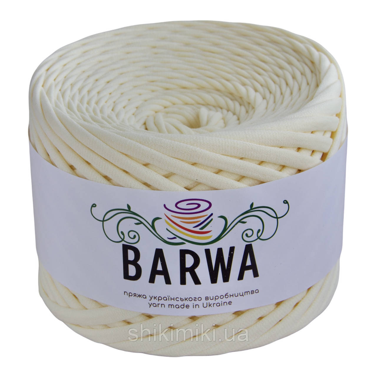 Пряжа трикотажна Barwa (7-9 мм / 100 м), колір Ваніла, фото 1