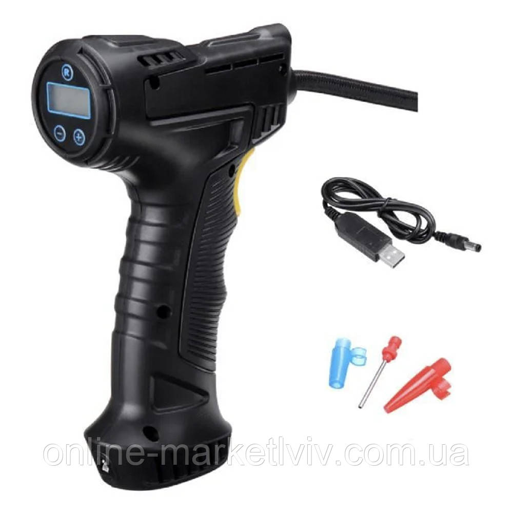 Портативний компресор від USB, 12V/150 PSI, AD-2456 / Автомобільний автокомпресор / Компресор для авто, фото 1