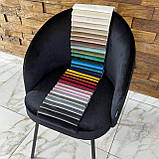 Інтер'єрний стілець КОМО зі спинкою з чорного велюру категорії топ на круглому прямокутному металевому каркасі, фото 5