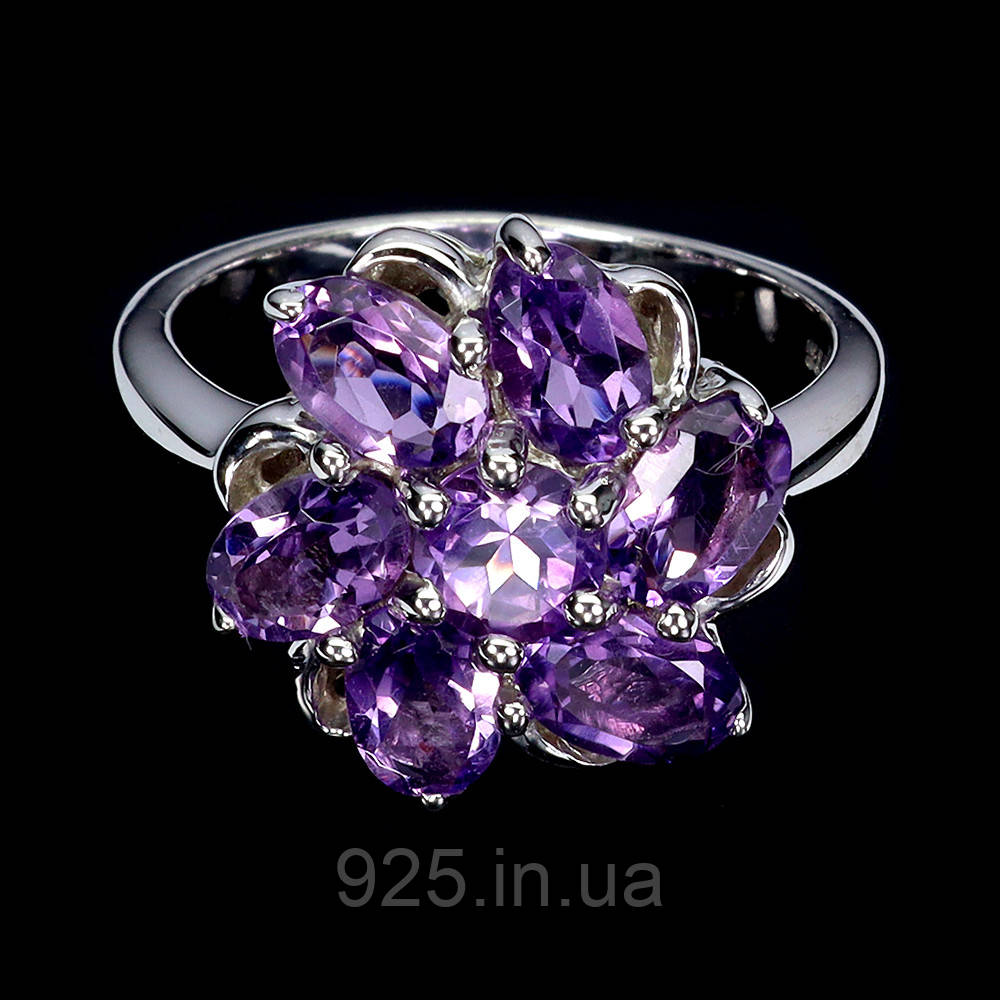 Каблучка. Натуральний аметист. Срібло 925., фото 1
