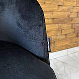 Інтер'єрний стілець КОМО зі спинкою із чорного велюру, фото 4