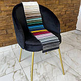 Інтер'єрний стілець КОМО зі спинкою із чорного велюру, фото 3