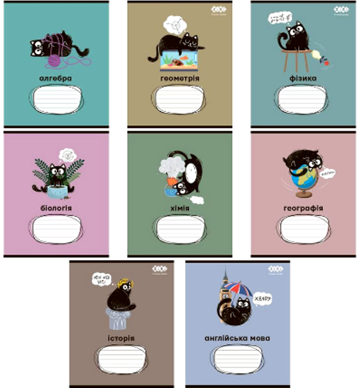 Набір предметних зошитів 48 листів ZіBі "CRAZY CAТ" 1703-99, фото 1