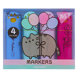 Маркер текстовий Yes Pusheen в наборі 4 шт.