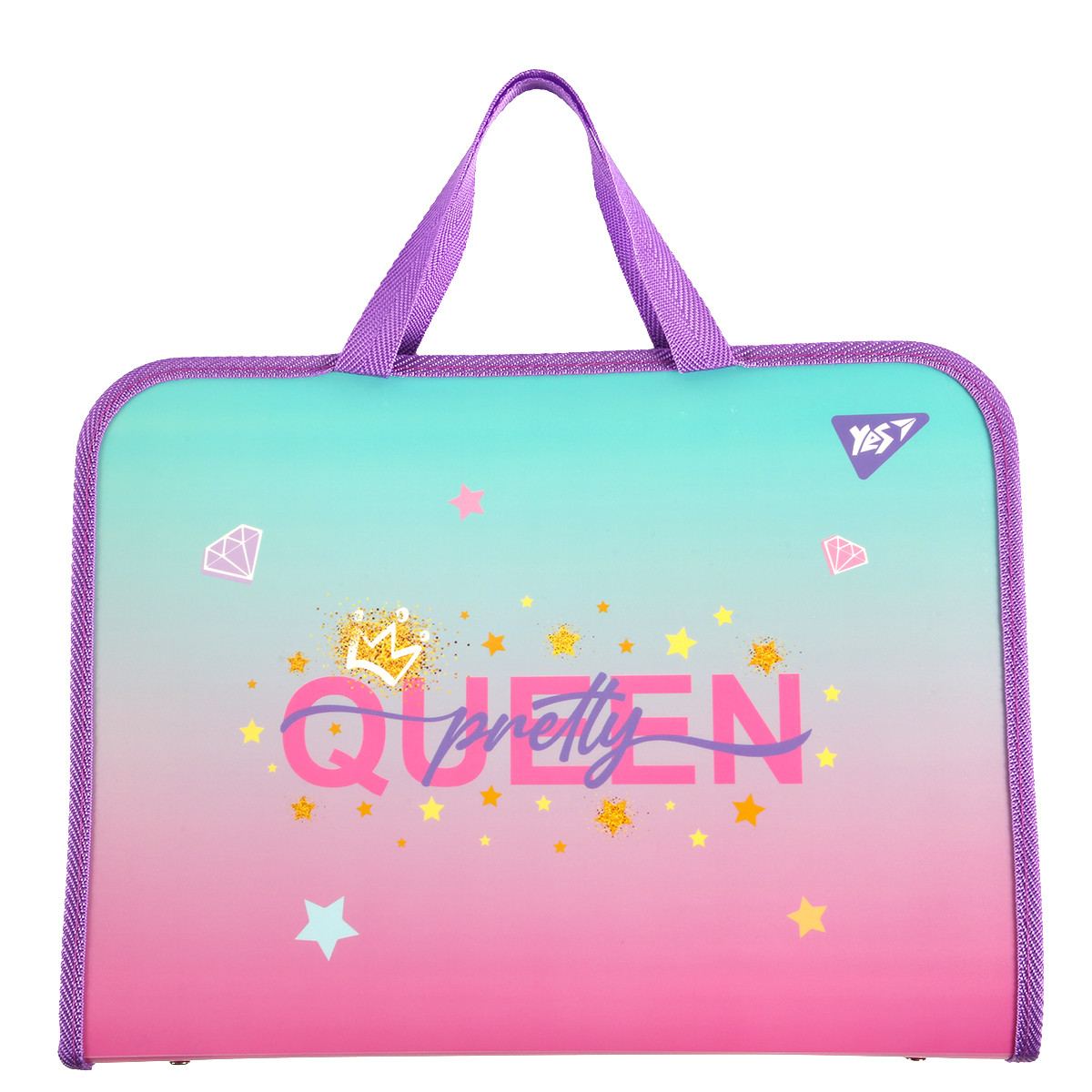 Папка-портфель Yes FC на блискавці з тканинними ручками Glamour, фото 1