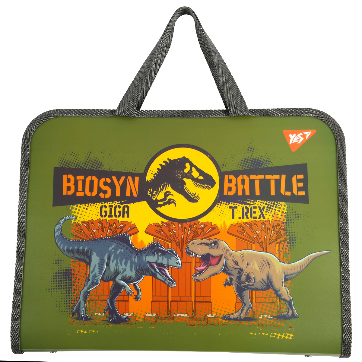 Папка-портфель Yes FC на блискавці з тканинними ручками JURASSIC WORLD, фото 1