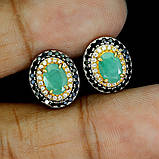 Сережки. Натуральний смарагд і шпінель. Срібло 925., фото 3