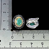 Сережки. Натуральний смарагд і шпінель. Срібло 925., фото 2