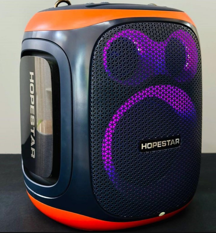 Акустична система Hopestar Party 130 колонка з караоке та двома мікрофонами, Bluetooth, 120 Вт, чорний, фото 1