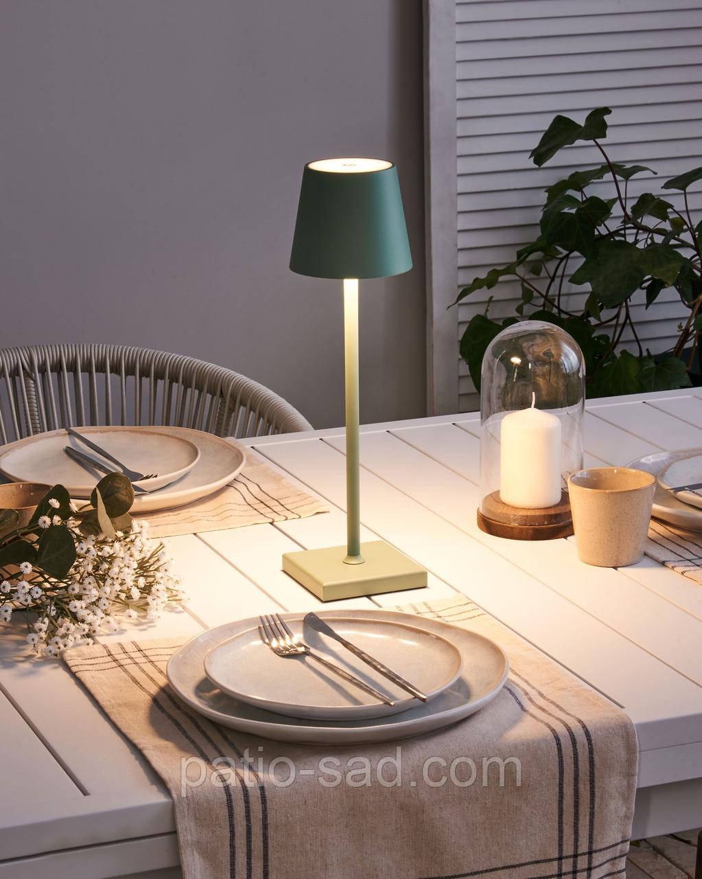 Настільна лед лампа BACEIRO з димером Метал Зелений, фото 1