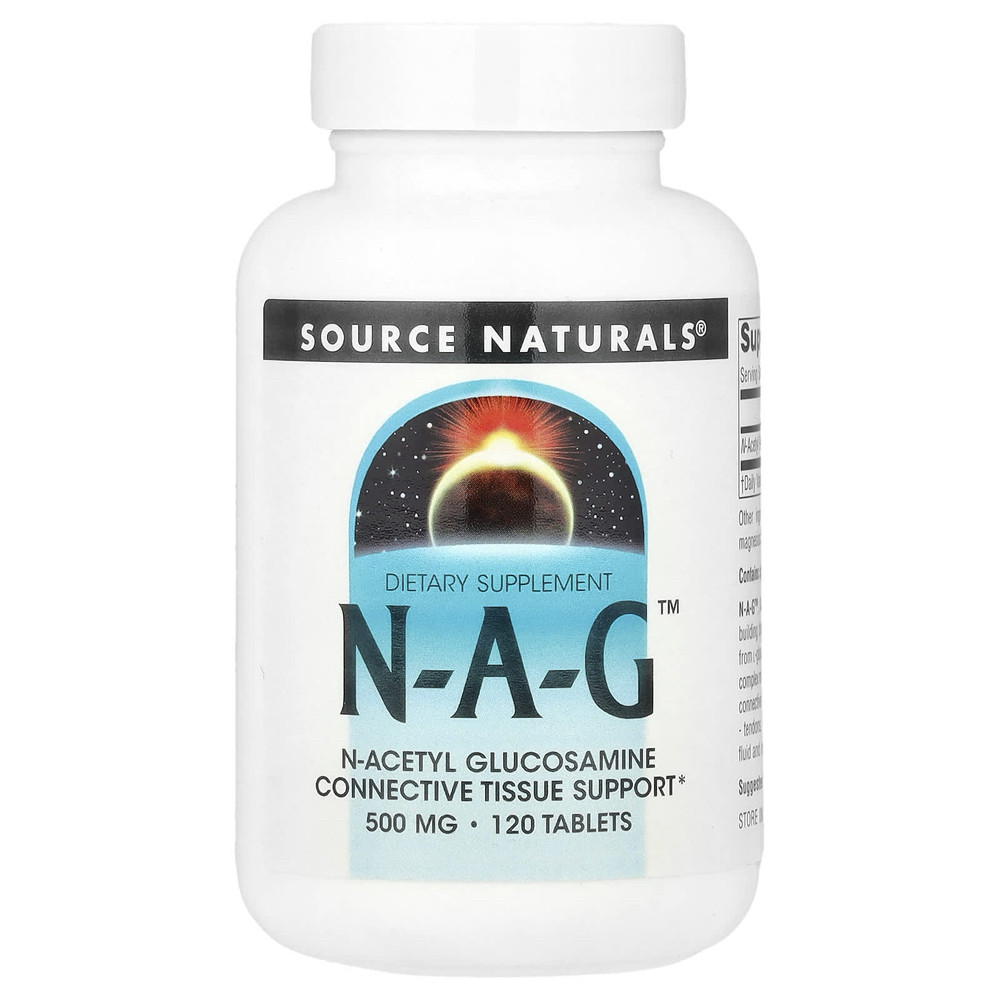 N-ацетилглюкозамін, N-A-G, Source Naturals, 500 мг, 120 таб., фото 1