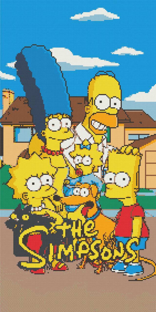 Алмазна мозаїка XXL Сімпсони 40х80 см Орігамі (OD5142), фото 1