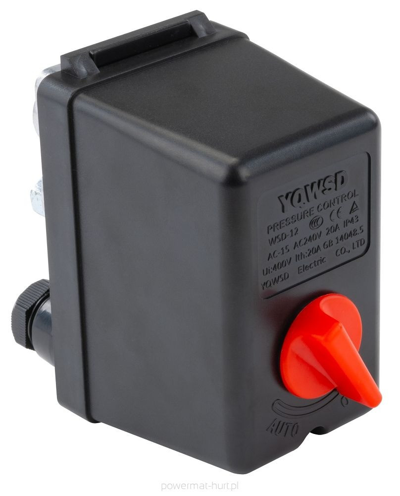Реле тиску 20A Powermat PM-KO-24L-50L-WY для контролю тиску компресора