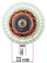 Ротор електродвигуна 193 мм Powermat PM-SZK-3000T-WI для кутової шліфувальної машини, фото 5