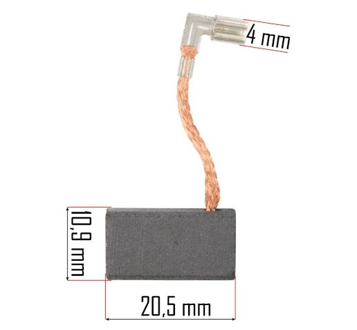 Комплект щіток вугільних 2 шт. Powermat PM-MU-2600T 20.5×10.9×6.3 мм для відбійного молотка