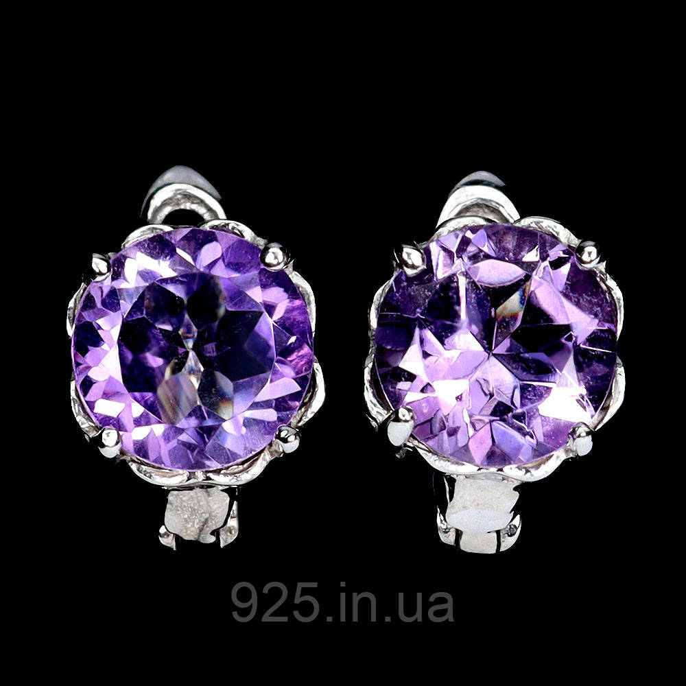 Сережки. Натуральний аметист. Срібло 925., фото 1