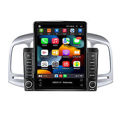 Комплект: сучасна автомагнітола 9,7" у стилі Tesla + рамка та проводка для Hyundai Accent 2009–2011