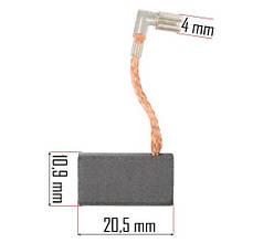 Щітки вугільні до відбійного молотка комплект 2 шт. Powermat PM-MU-2600T 20.5×10.9×6.3 мм